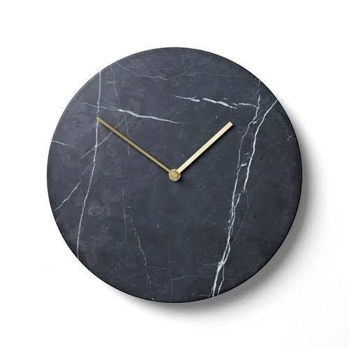 10 Inch Black Color Round Shape Marble Wall Clock - ArtyCraftz