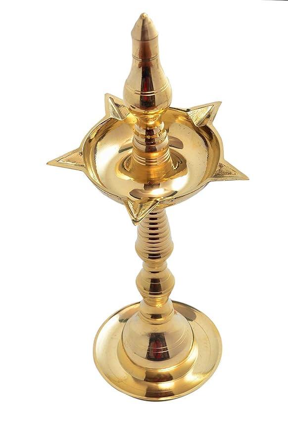 10 Inch Regional Brass Kerala Kuthu Vilakku for Pooja & Gifting-ArtyCraftz.com