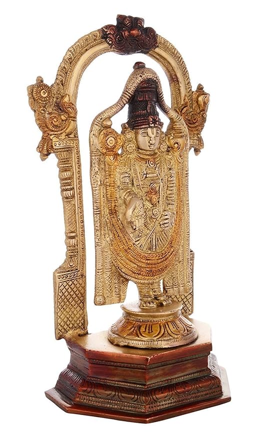 11 Inches Brass Lord Tirupati Balaji Standing Idol - ArtyCraftz.com