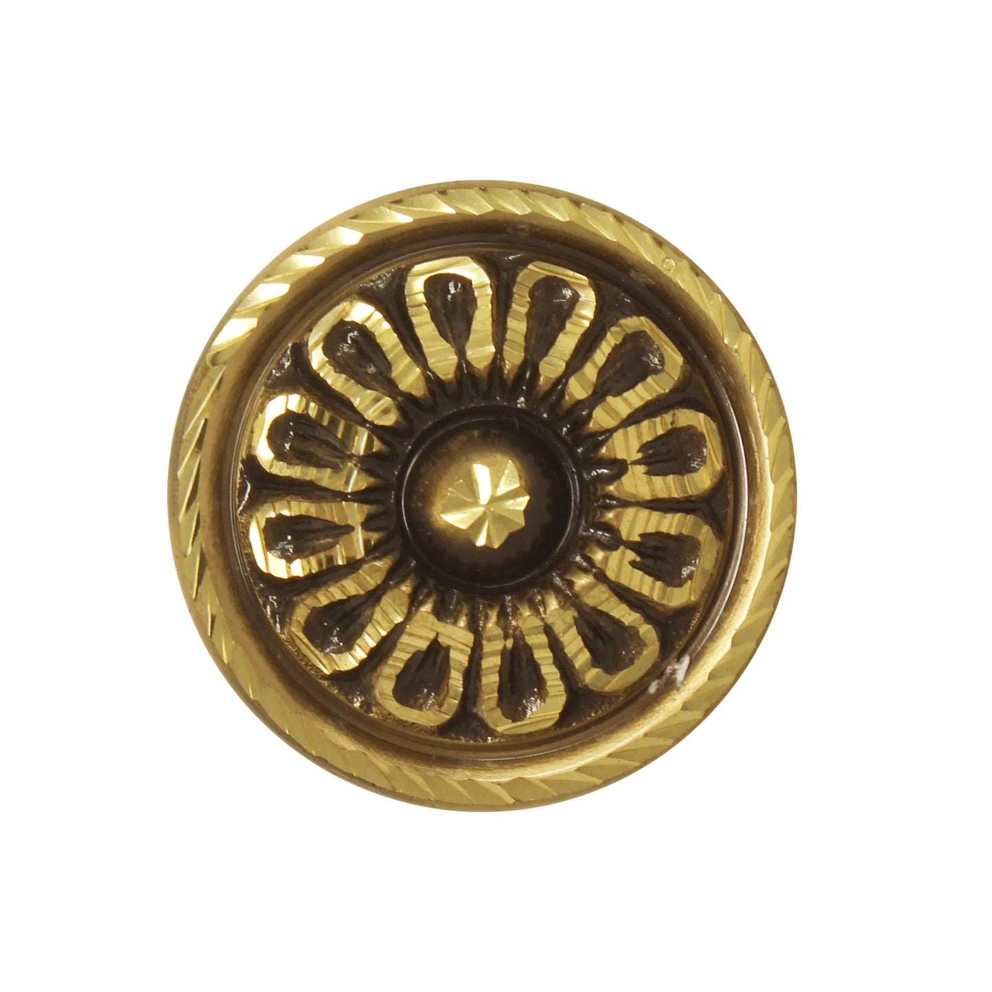 Brass Special Flower Door Dome Antique Diamond Cut Finish-ArtyCraftz.com