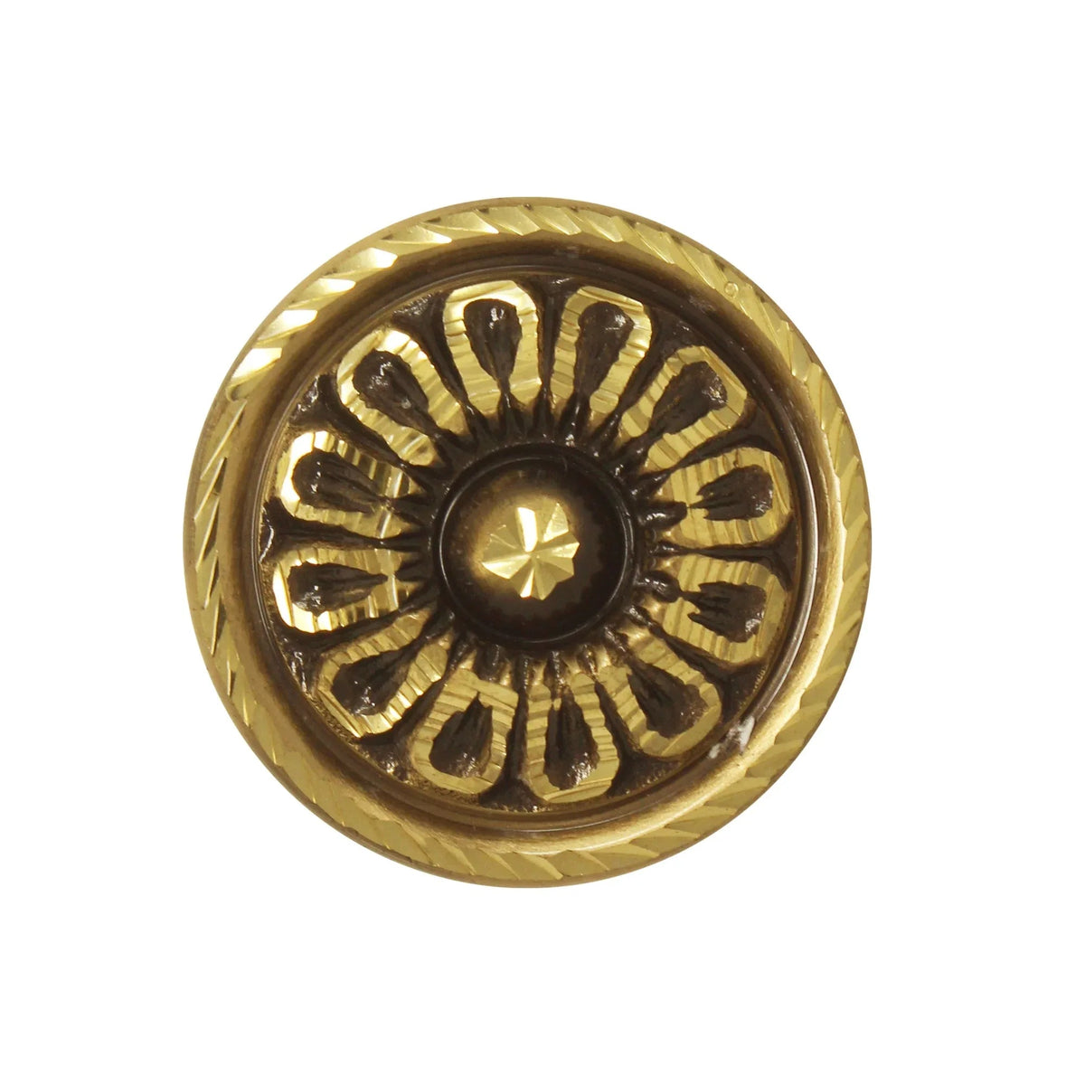 Brass Special Flower Door Dome Antique Diamond Cut Finish-ArtyCraftz.com