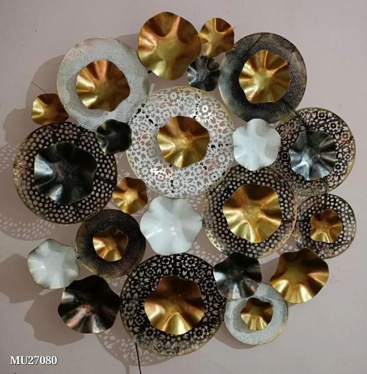 Luxury Gold & Black Circular Metal Wall Art-ArtyCraft.com