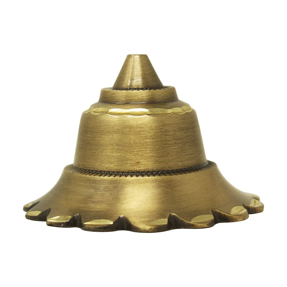 Brass Flower Door Dome with Antique Diamond Cut Finish