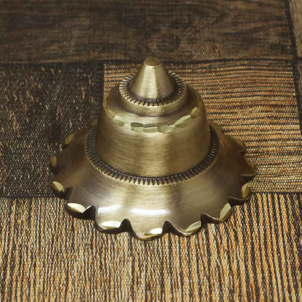 Brass Flower Door Dome with Antique Diamond Cut Finish