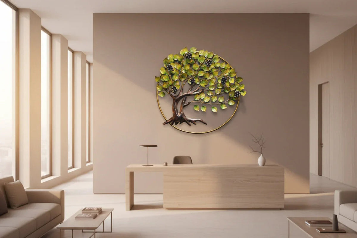 Grape Tree in Ring Antique Wall Art-ArtyCraftz.com