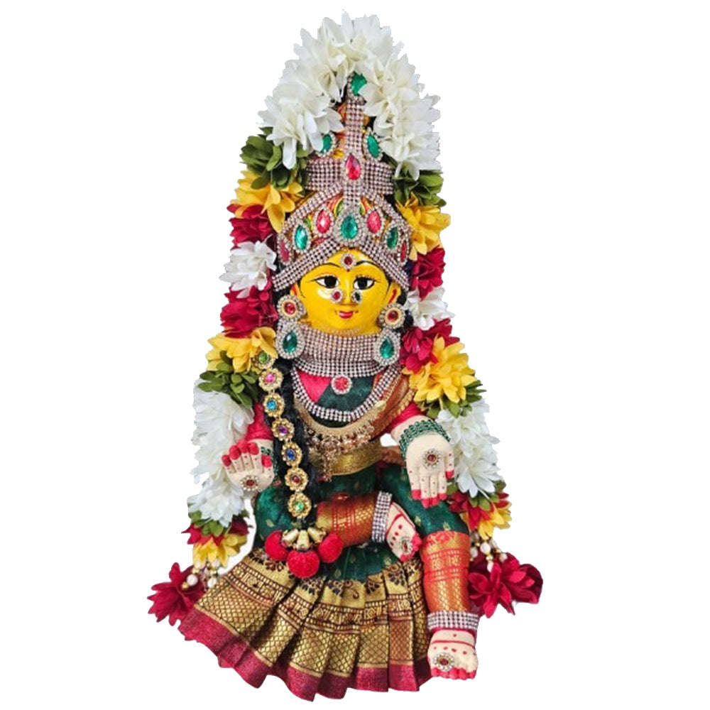 16 inch handcrafted fabric doll with metal face and traditional decoration-ArtyCraftz.com