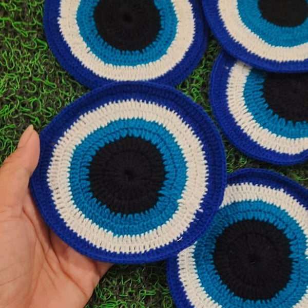 Evil Eye Crochet Coasters