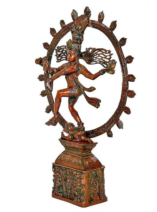 23 Inch Antique Brass Nataraja Shiva Dancing Statue - ArtyCraftz.com