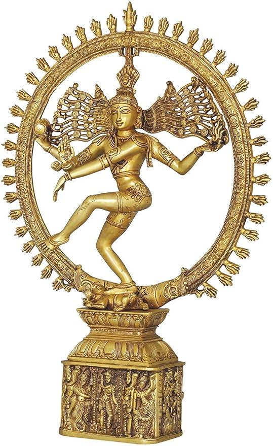 23 Inch Brass Nataraja Shiva Dancing Statue in Gold Color - ArtyCraftz.com