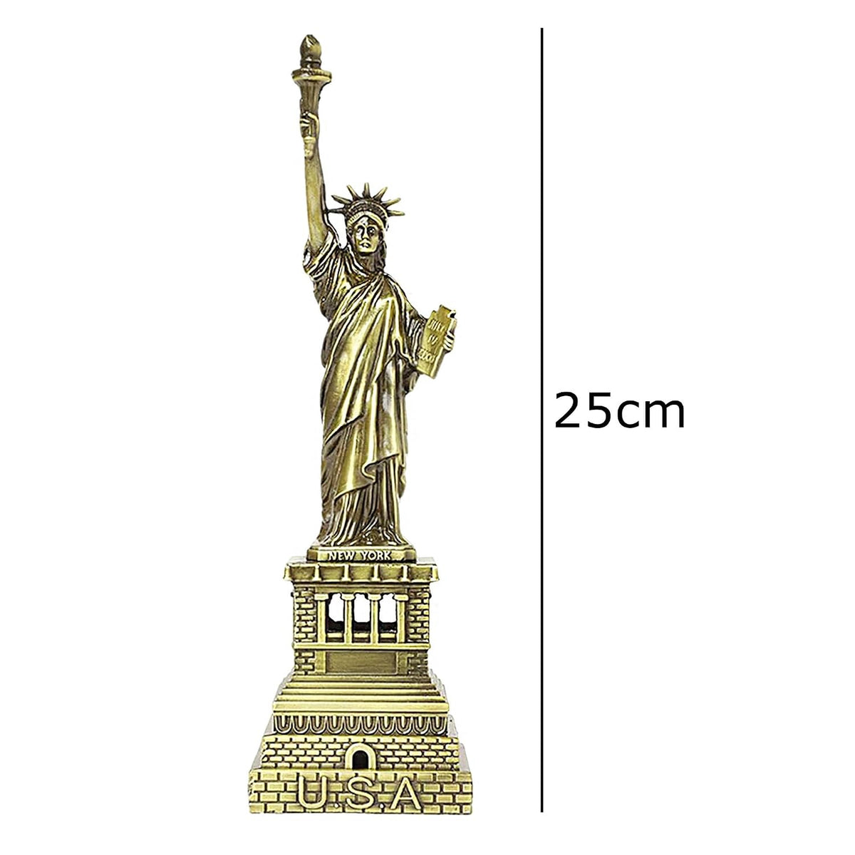 25 cm Metal Statue of Liberty Miniature New York Landmark Showpiece-artyraft.com