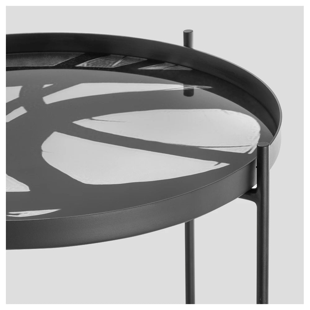 Side table, Black powder coated, 42X48 cm