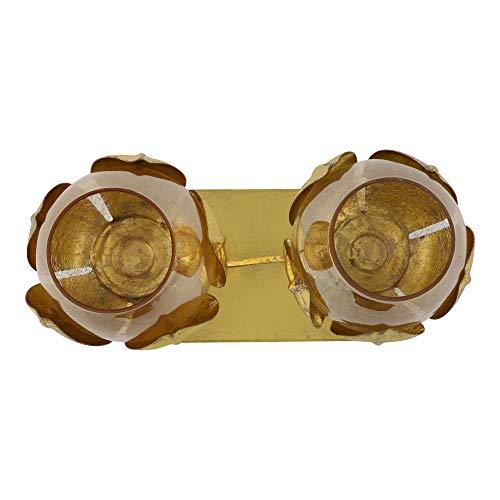 2 Lotus Floor Candle Stand Gold - ArtyCraftz.com