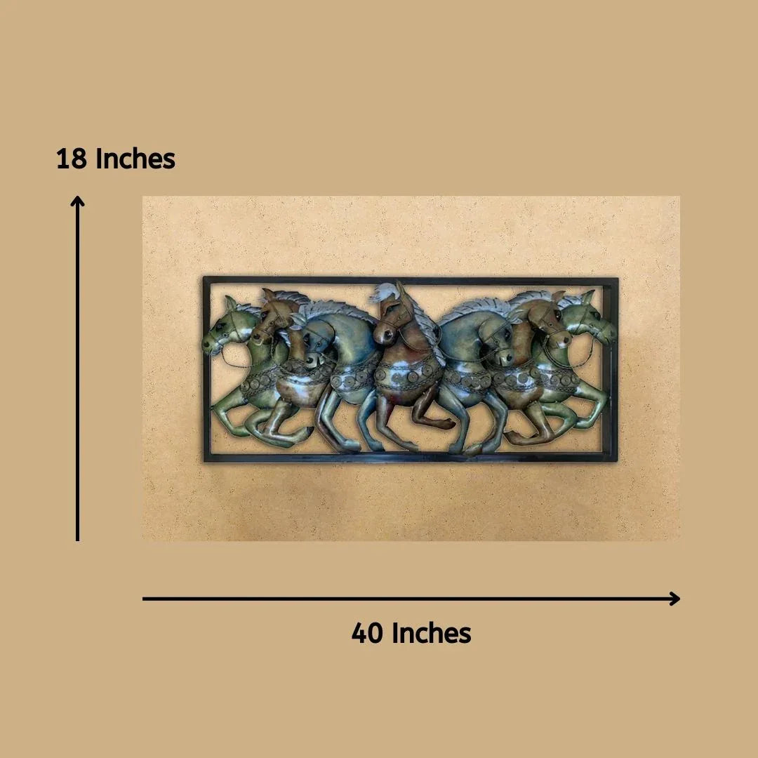 Handcrafted Metal Horse Frame Wall Art