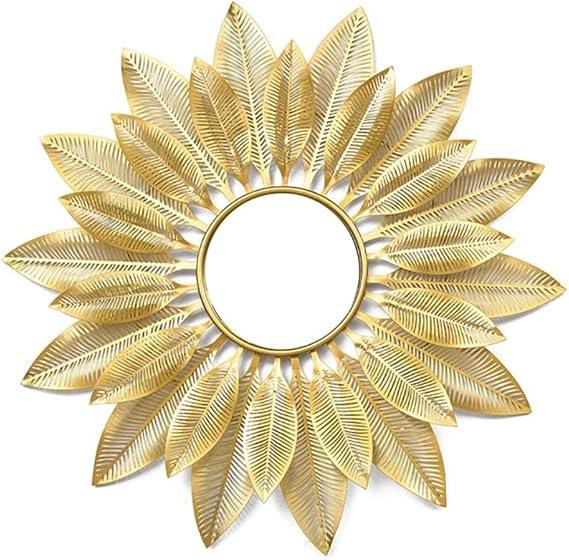 30 Inches Metal Flower Design Round Wall Mirror - ArtyCraftz