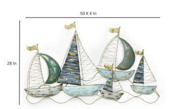 Handmade Metal W-Marina Boat Wall Decor with Dimension