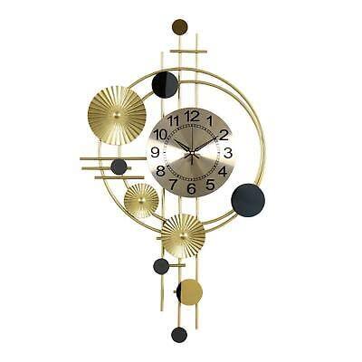 Handcrafted Gold and Black Hanging Decorative Metal Wall Clock