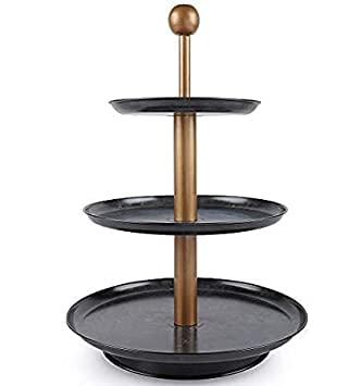 3-Tier Metal Cake Stand, Cupcake and Dessert Stand in plain white background