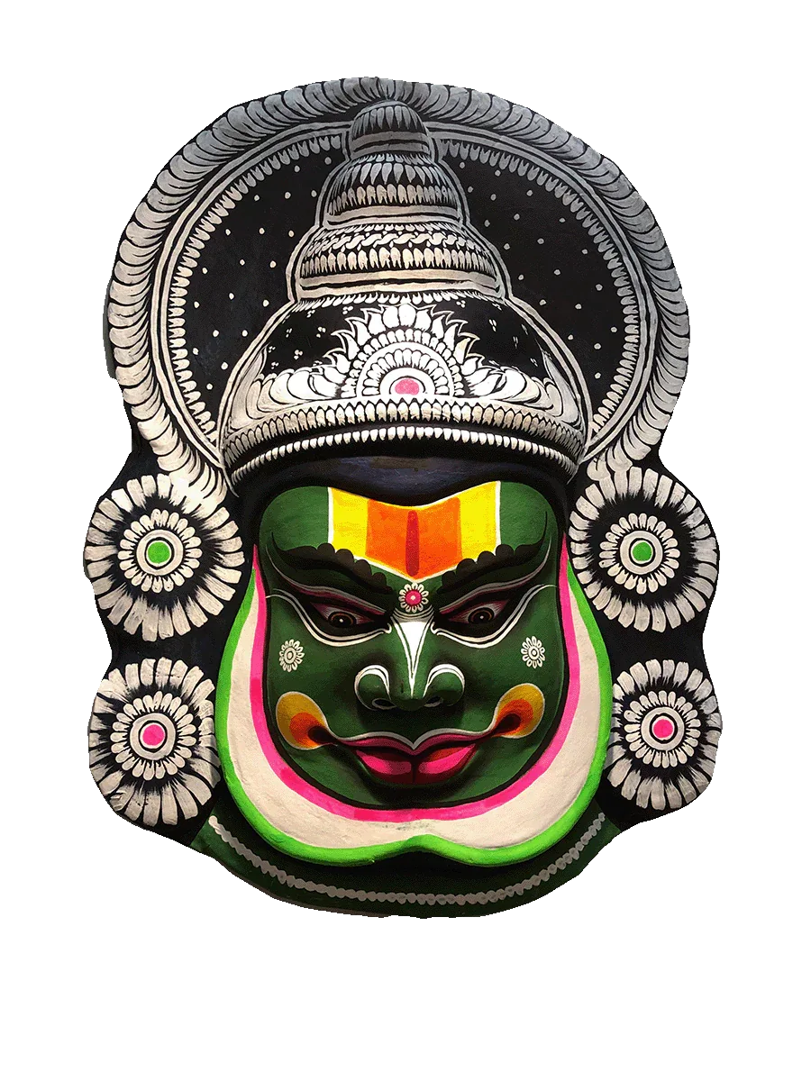 Light Weight Paper Mache Kathkali Mask Wall Hanging