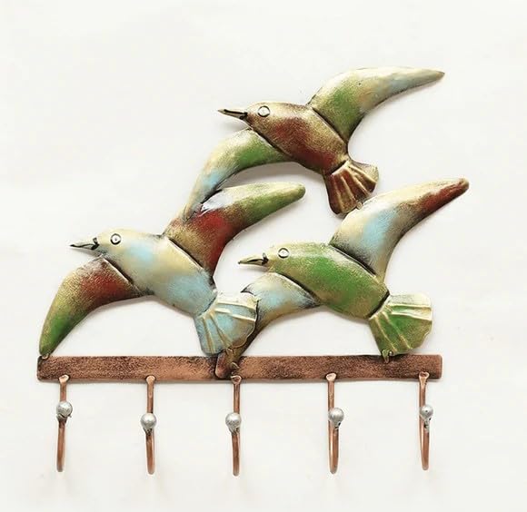 Handcrafted Metal Hanger with Birds for Wall Decor