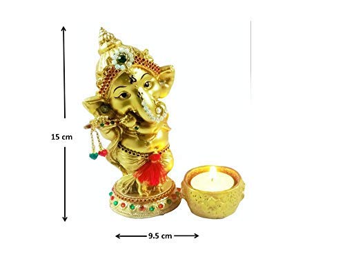 Polyresin Ganpati Idol Candle Holder Figurine
