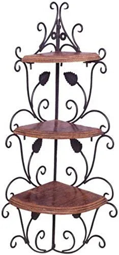 Luxury 3 Tier Iron Wall Corner Shelf-ArtyCraftz.com