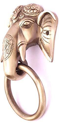 Glorious Brass Door Knocker of Elephant Hand Made Carving Side View
