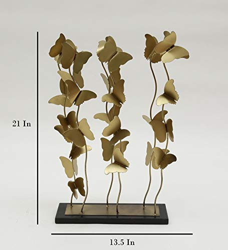 Iron Anshi Culster Butterflies Showpiece Table (Size 13.5 x 21 inches)