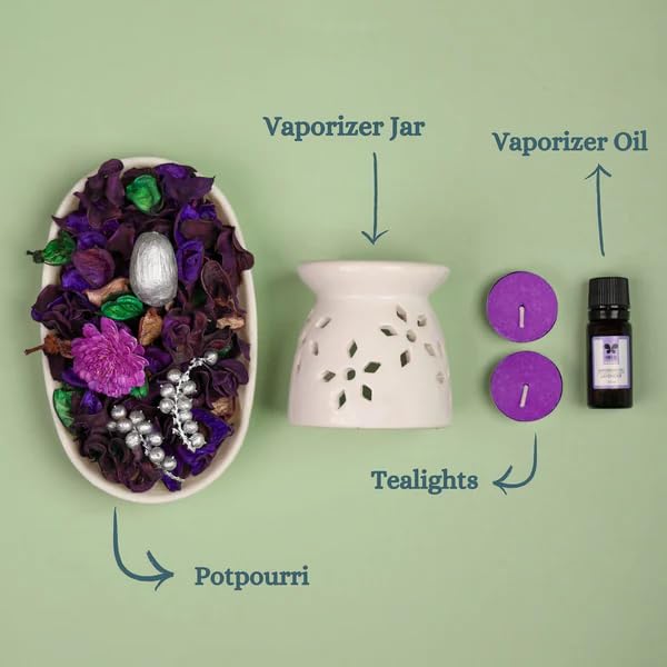 Lavender Potpourri Aroma Vaporizer Gift Set with Tealights