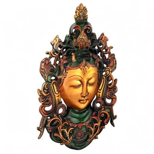 Brass Goddess Tara Face Wall Hanging- ArtyCraftz.com
