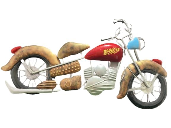 Vintage Sports Bike Iron Wall Art – Large Motorcycle Metal Wall Decor for Home & Cafe