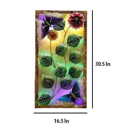 Handcrafted Metal Butterfly with Leaf for Wall Decor