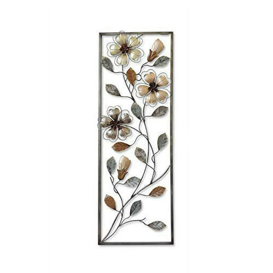 Earth Colored Flowers 12"x36" Wall Decor