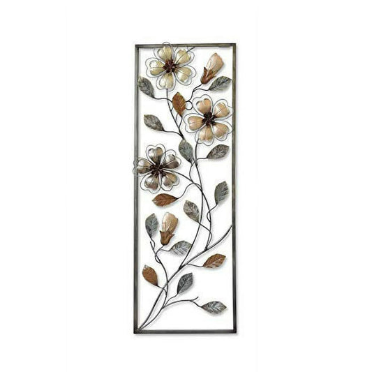 Earth Colored Flowers 12"x36" Wall Decor