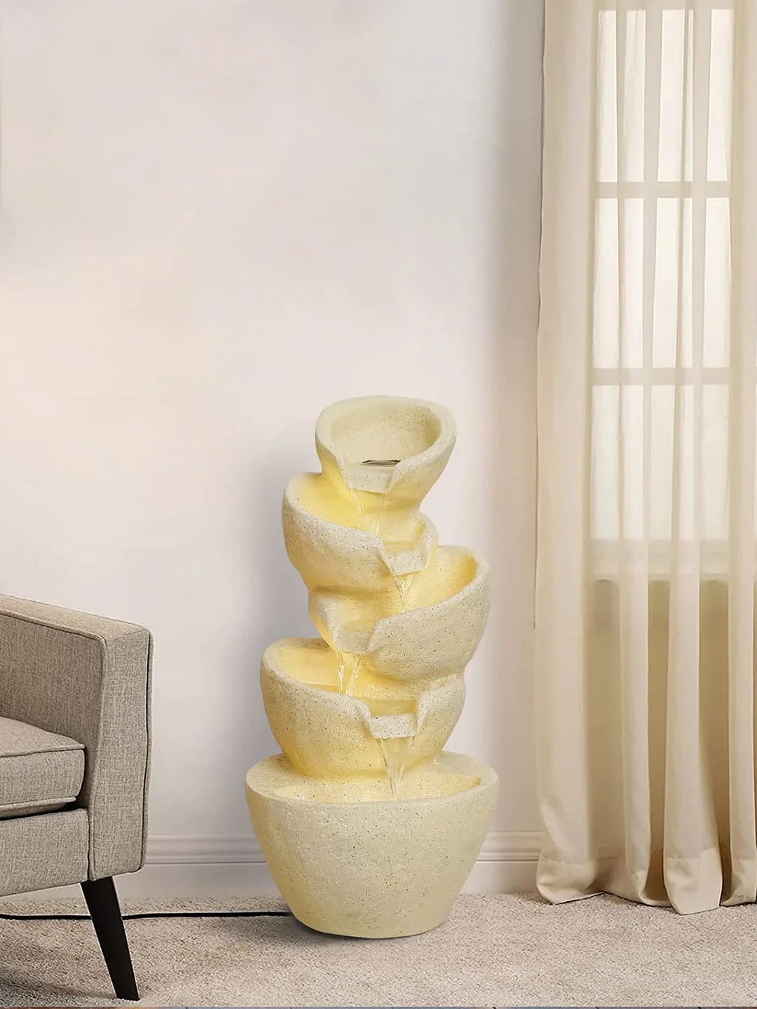 5-Tier Resin Fountain with LED Lights-ArtyCraftz.com