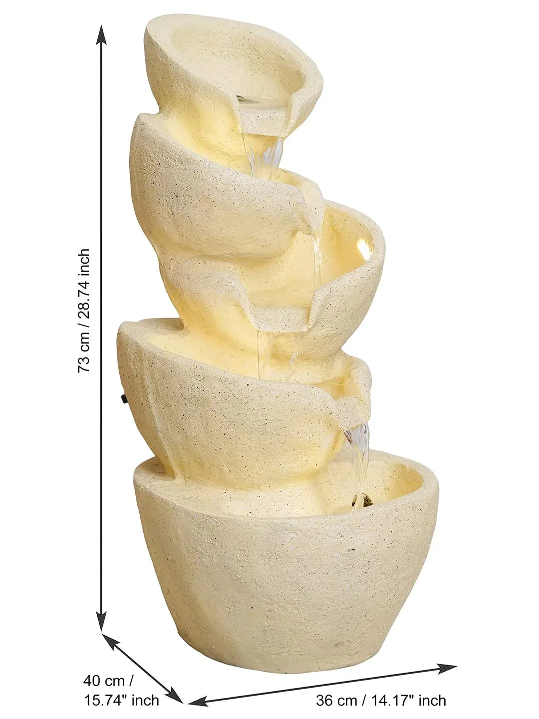 5-Tier Resin Fountain with LED Lights-ArtyCraftz.com
