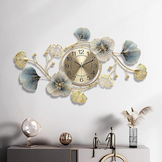 Elegant Floral Metal Wall Clock-ArtyCraftz.com