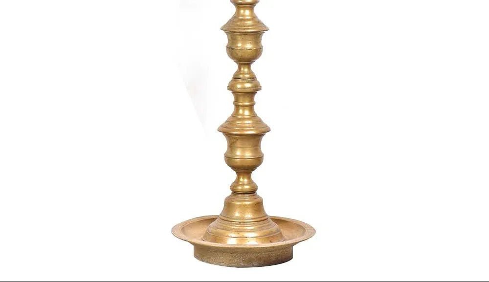 Brass Peacock Deepam Lamp Stand 56 Inch Monumental Temple Diya