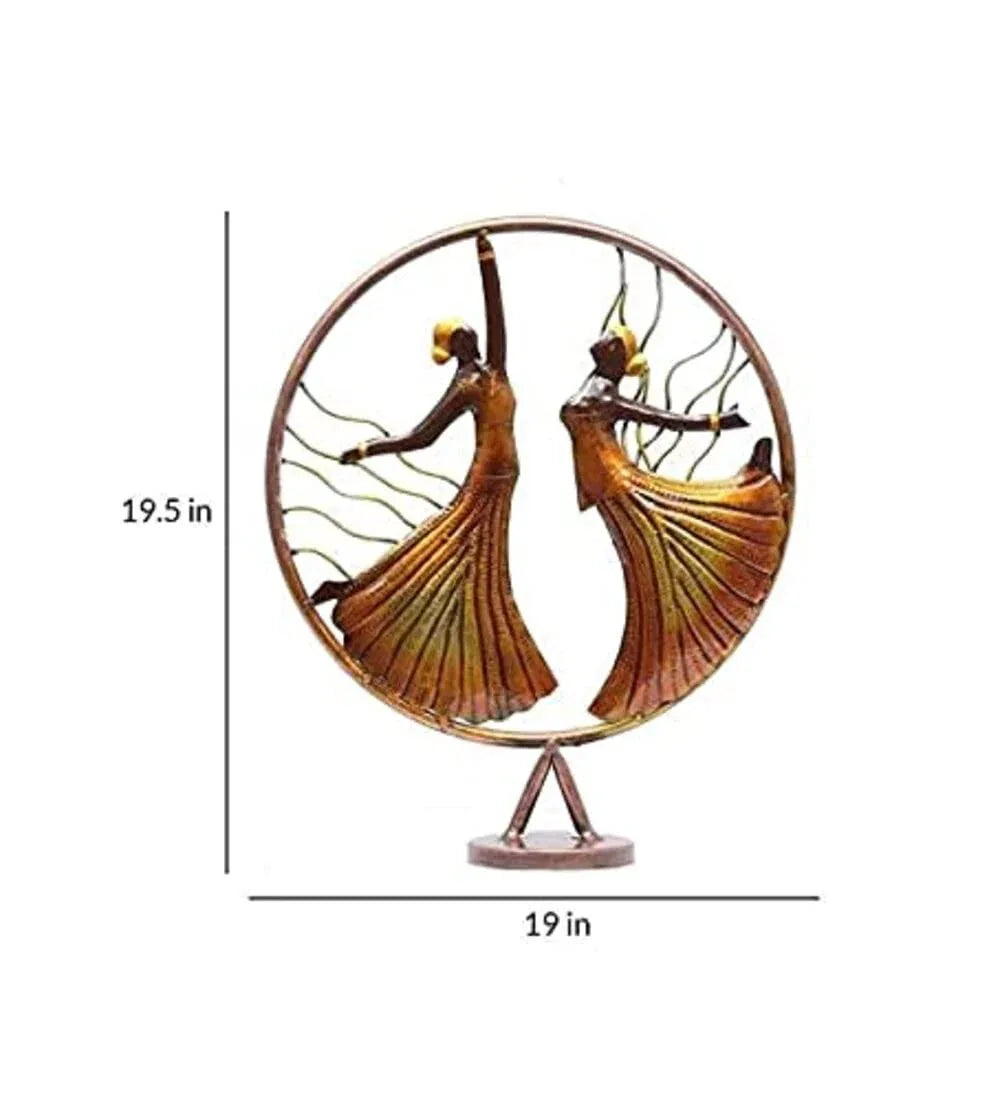 Metal Dancing Couple Table Decor – Romantic Modern Sculpture (19.5 Inch)