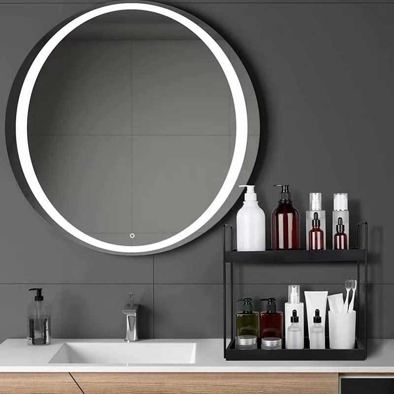 Luxury Metal Countertop Organizer 2 Tier Premium Storage Rack (32 x 17 x 29 CM)