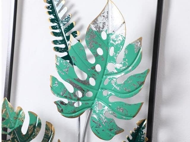 White and Green Leaf Panel Wall Art