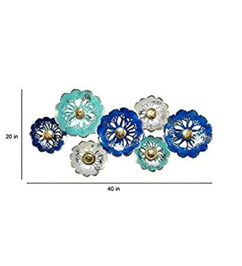 Handcrafted Metal Blue Orchid for Wall Decor