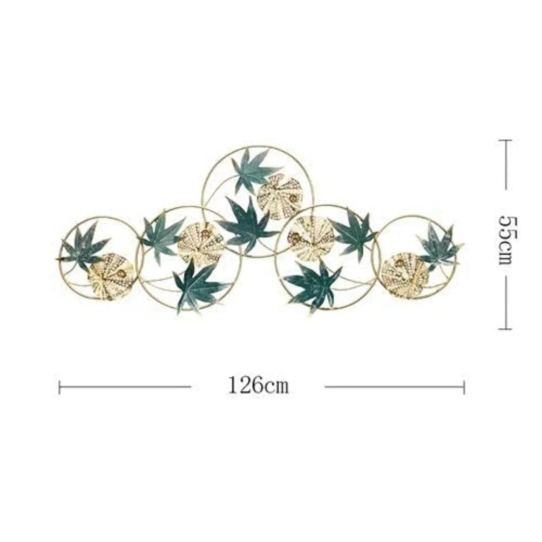 Handcrafted Metal Flower and Leaves for Wall Decor