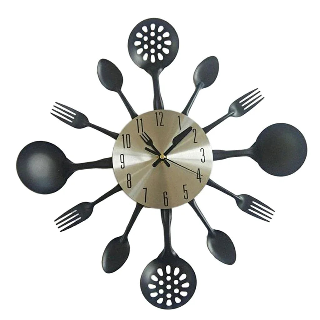 Indian Cutlery Set Kitchen Wall Clock