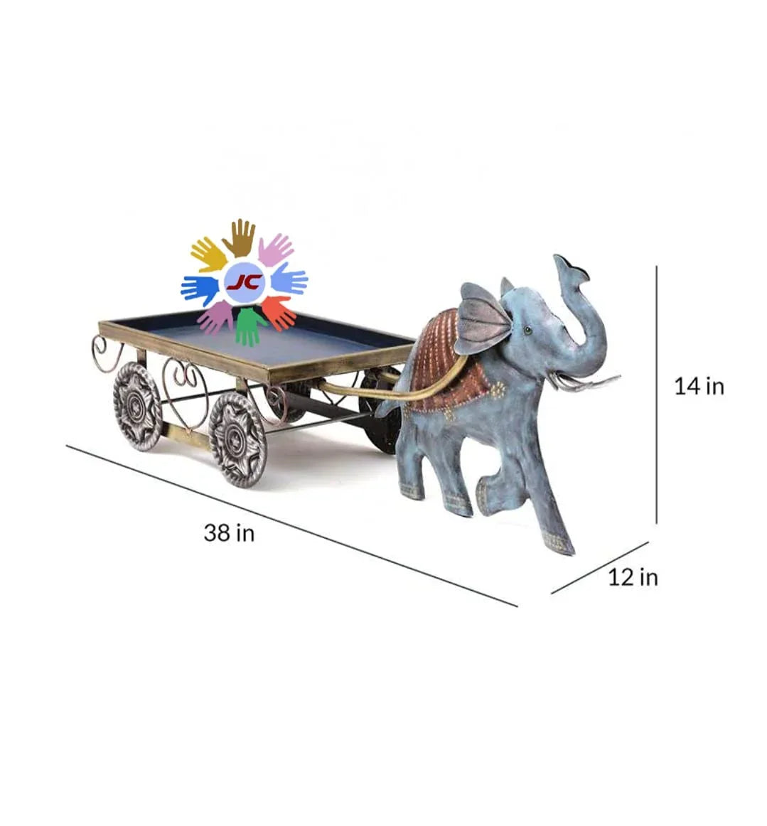 Handcrafted Iron Elephant Tray for Table Decor