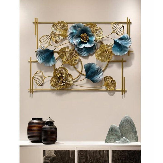 Handcrafted Metal Double Iris for Wall Decor