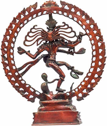Brass Natraj Idol - Antique Copper Red Color Home Decor - 21 Inch