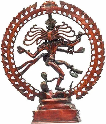 Brass Natraj Idol - Antique Copper Red Color Home Decor - 21 Inch