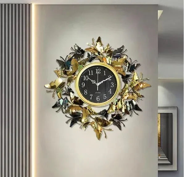 Metal Butterfly Wall Clock