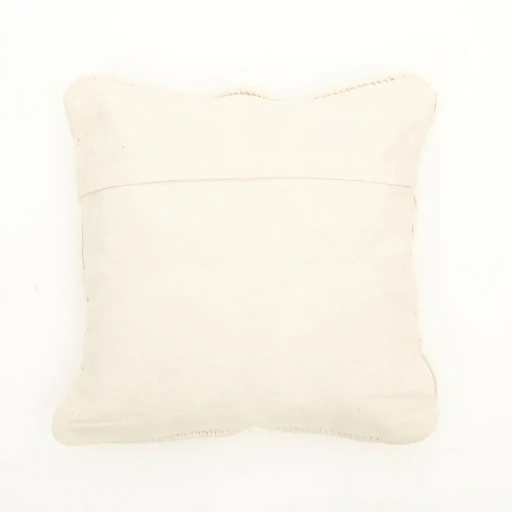 5 Squares Pattern Off White Macrame Cushion Cover-ArtyCraftz.com