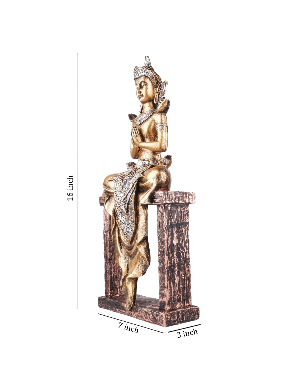 Elegant Resin Thai Buddha Statue for Home & Meditation Decor